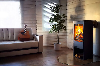 Half round tempered glass hearth Color Brown