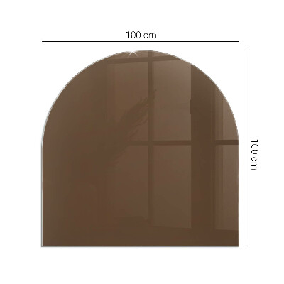 Half round tempered glass hearth Color Brown