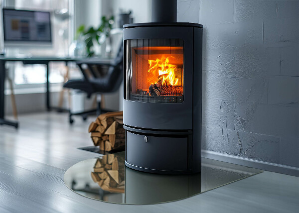 Half round glass hearth Olive color