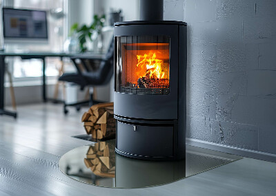 Half round glass hearth Olive color