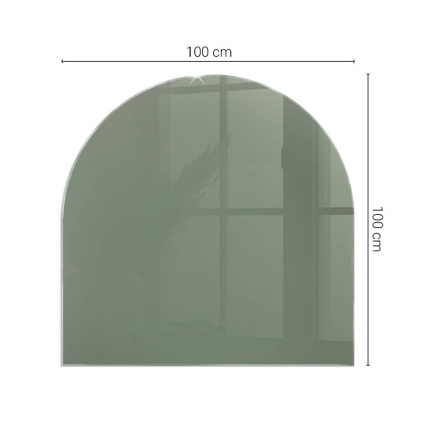Half round glass hearth Olive color
