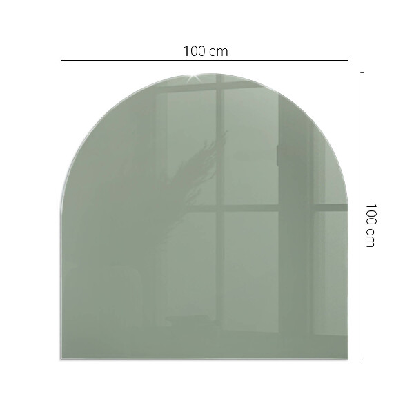 Half round glass hearth Gray-green color