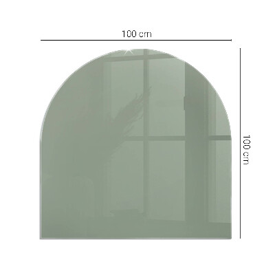 Half round glass hearth Gray-green color