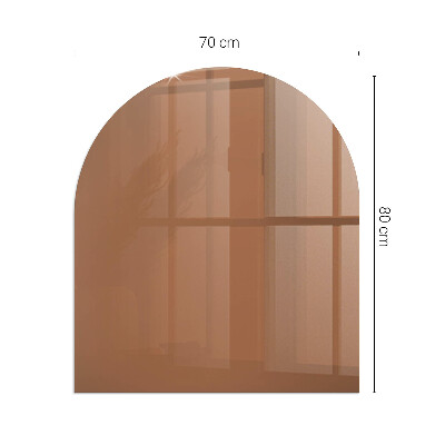 Half round tempered glass hearth Color Brown