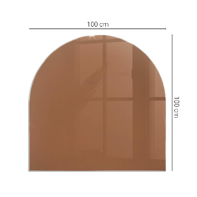 Half round tempered glass hearth Color Brown