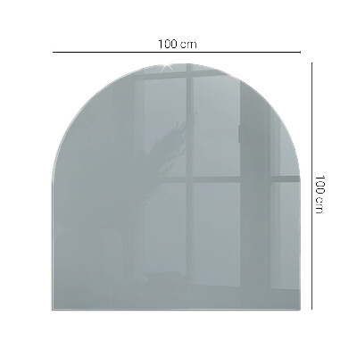 Semi oval glass hearth for stove Color Gray