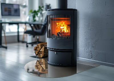 Half round glass hearth Color Brown