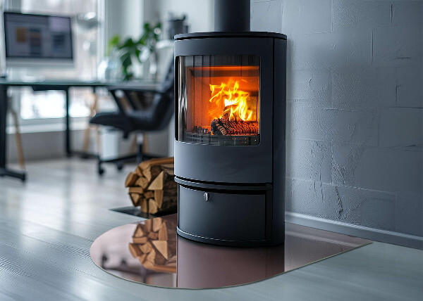 Half round tempered glass hearth Color Pink