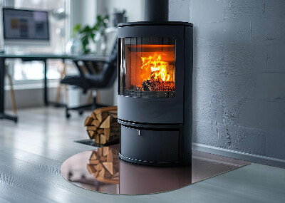 Half round tempered glass hearth Color Pink