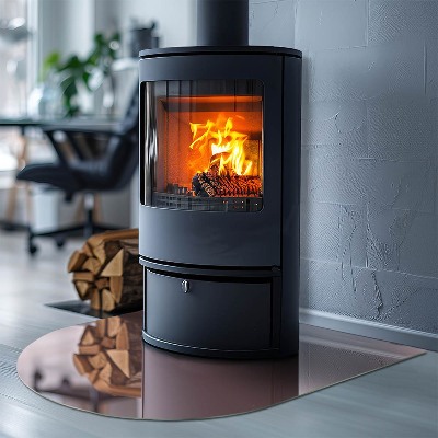 Half round tempered glass hearth Color Pink