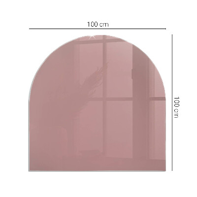 Half round tempered glass hearth Color Pink