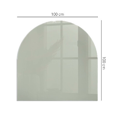 Semi oval glass hearth for stove Color Gray-green