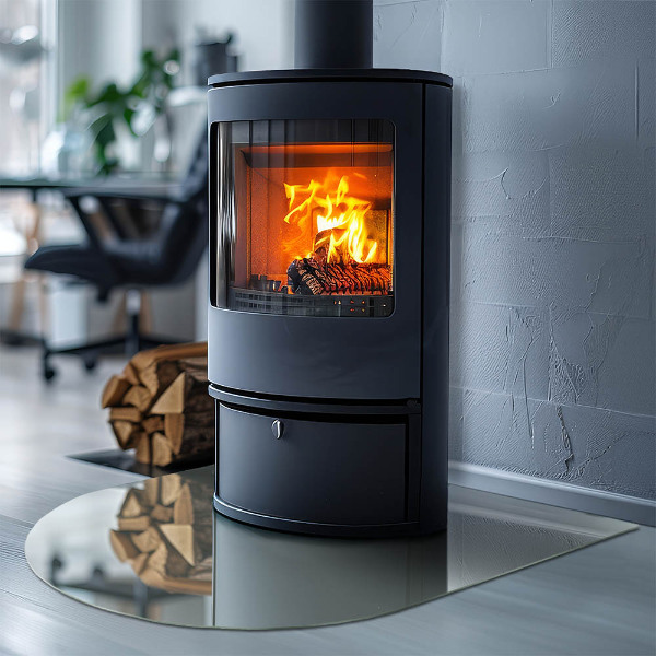 Half round glass hearth Color Light Green