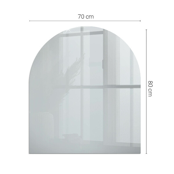 Half round tempered glass hearth Color Gray