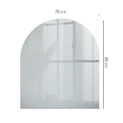 Half round tempered glass hearth Color Gray