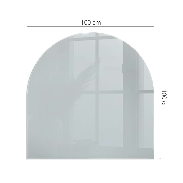 Half round tempered glass hearth Color Gray
