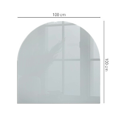 Half round tempered glass hearth Color Gray
