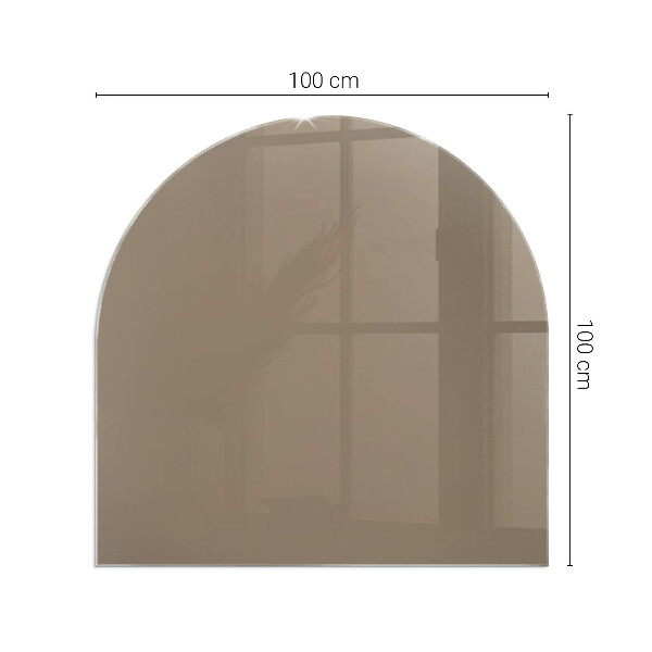 Semi oval glass hearth for stove Color Brown