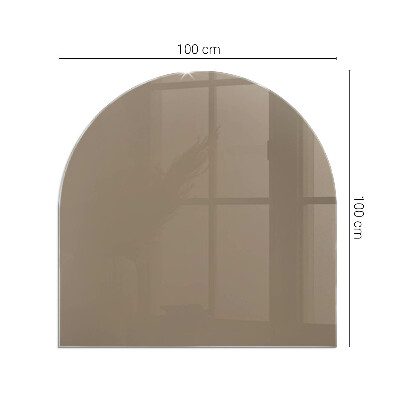 Semi oval glass hearth for stove Color Brown