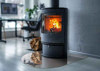 Half round glass hearth Color Light Brown