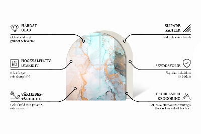 Half round tempered glass hearth Light Cream Color