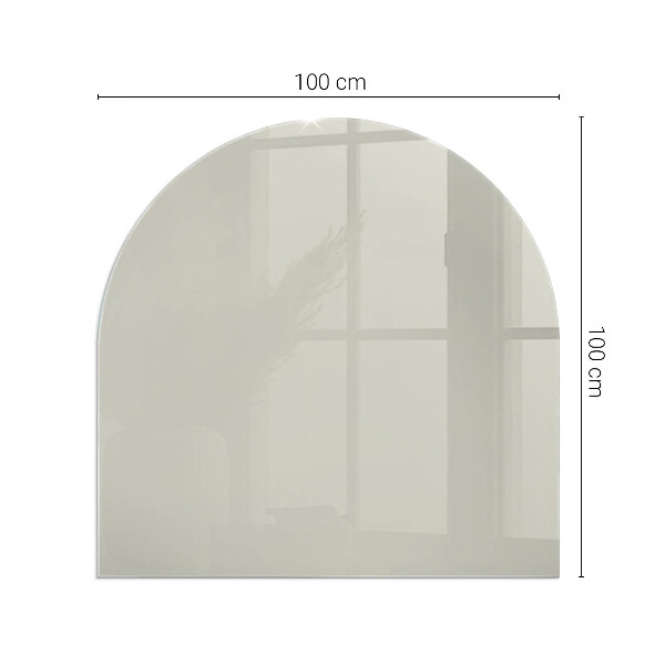 Half round tempered glass hearth Light Cream Color