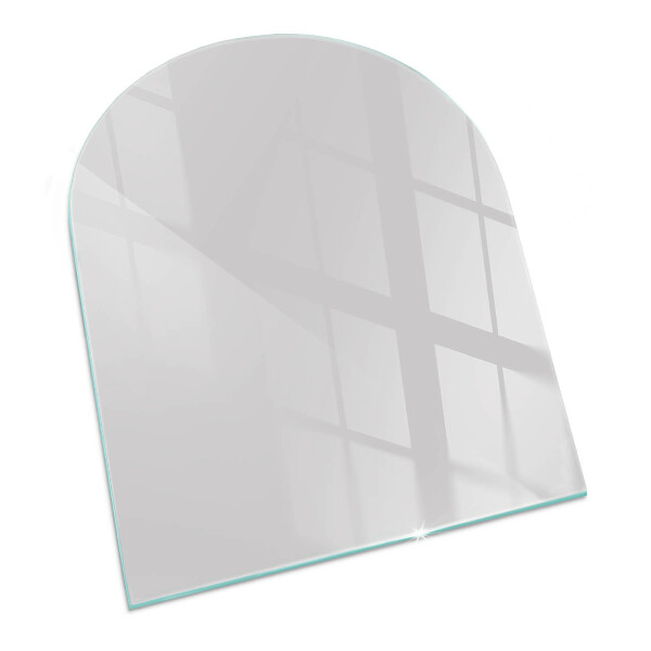 Semi oval glass hearth for stove Color Gray