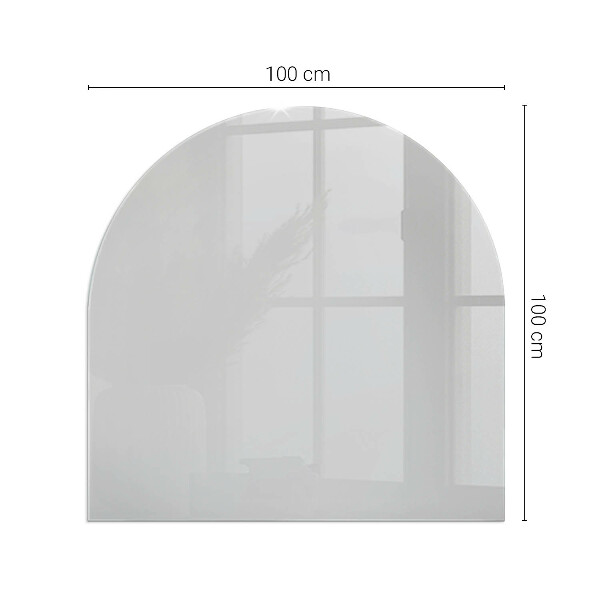 Semi oval glass hearth for stove Color Gray