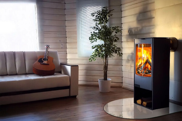 Half round tempered glass hearth Color Pale Pink