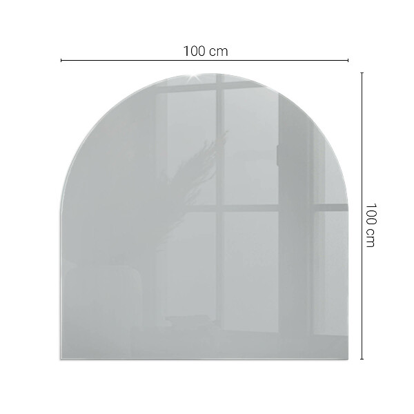 Semi oval glass hearth for stove Color Light gray