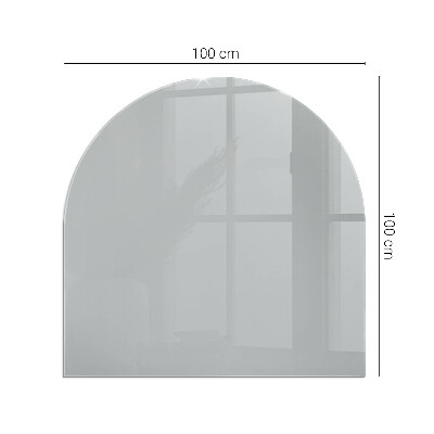 Semi oval glass hearth for stove Color Light gray