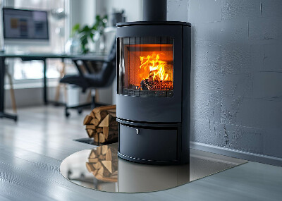 Half round glass hearth Color Beige