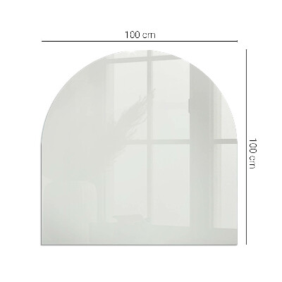 Half round tempered glass hearth Color Gray