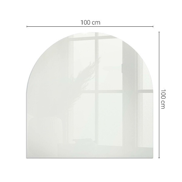 Semi oval glass hearth for stove Ivory color