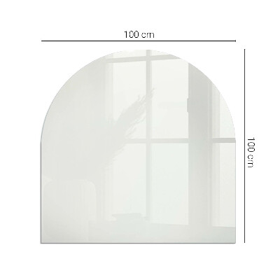 Semi oval glass hearth for stove Ivory color