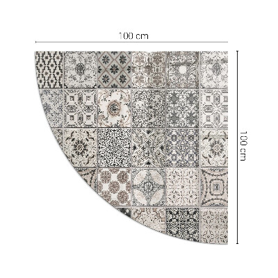 Quarter glass hearth stove Tiled decorative patterns