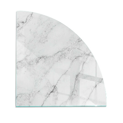 Corner glass hearth for wood burner Marble accents with delicate veining