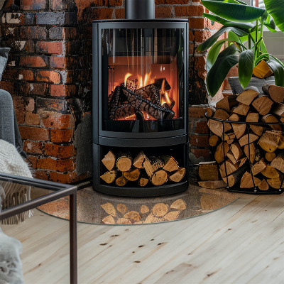 Corner glass hearth for wood burner The nature of the stone structure