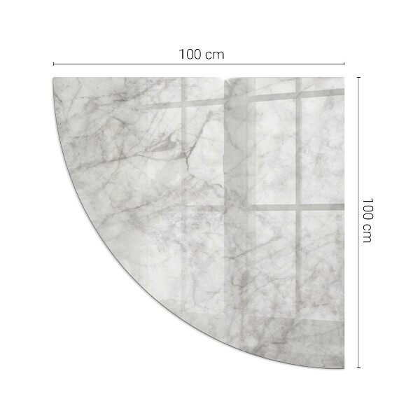 Corner glass hearth for wood burner Marble texture in an elegant style