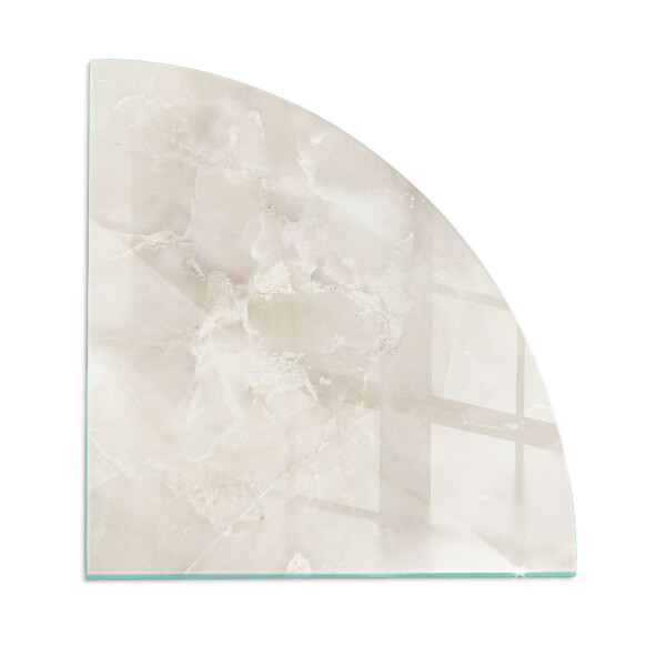 Corner glass hearth Marble organic motif