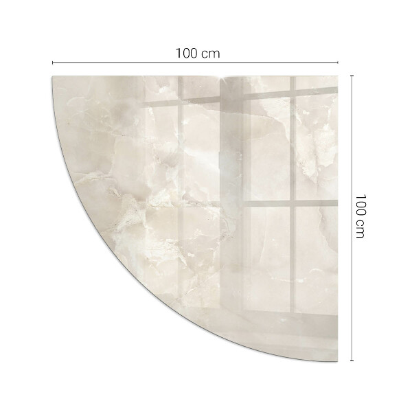 Corner glass hearth Marble organic motif