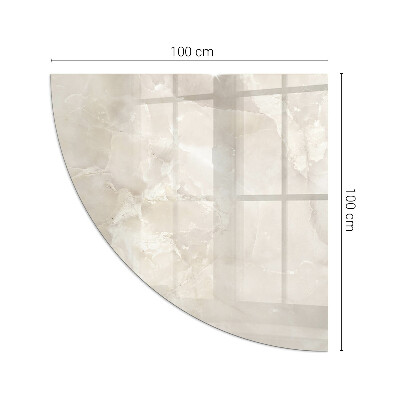 Corner glass hearth Marble organic motif