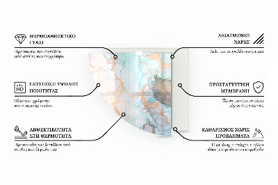 Quarter glass hearth stove Stylish marble motif