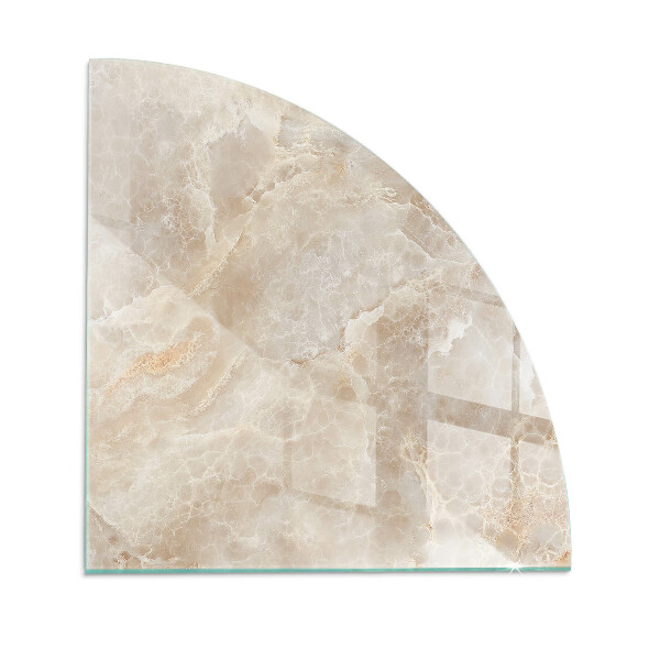 Corner glass hearth for wood burner Stone pattern inspired by nature