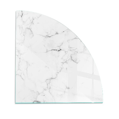 Corner glass hearth Marble motif with delicate veins