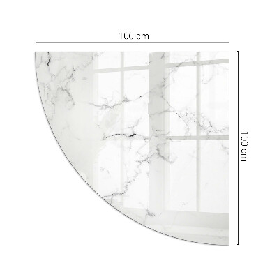 Corner glass hearth Marble motif with delicate veins
