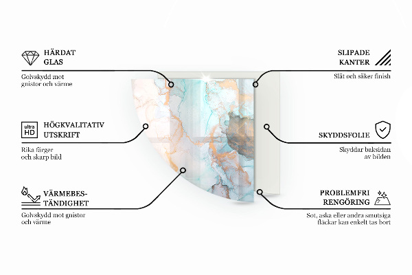 Corner glass hearth Raw structure pattern