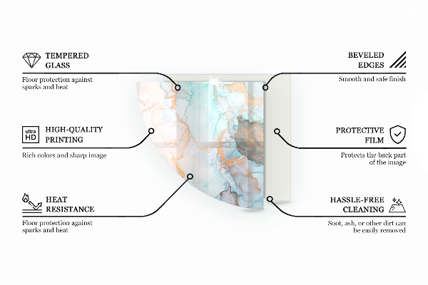 Corner glass hearth Raw structure pattern