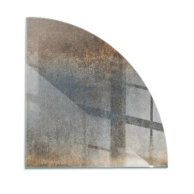 Corner glass hearth Abstract pattern with varied textures