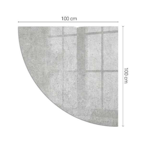 Corner glass hearth Concrete texture in a raw style